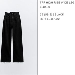 ZARA TRF High rise wide leg jean